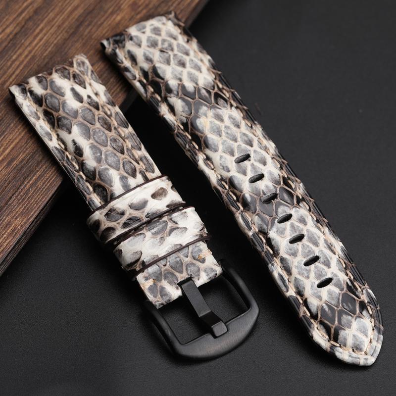 Handgefertigtes Python-Leder-Uhrenarmband 20 22 24 26MM, Kompatibel Mit Für PAM111 441 Blau Grün Grau Und Weiß Herrenarmband