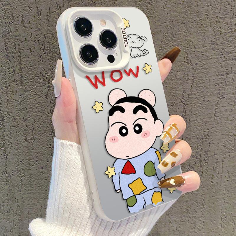 Shin-chan iPhone 17 Case, Compatible with Apple 15 Pro Max, iPhone 14 Pro/13/16 Pro, Silver Color, Cross-Border Model