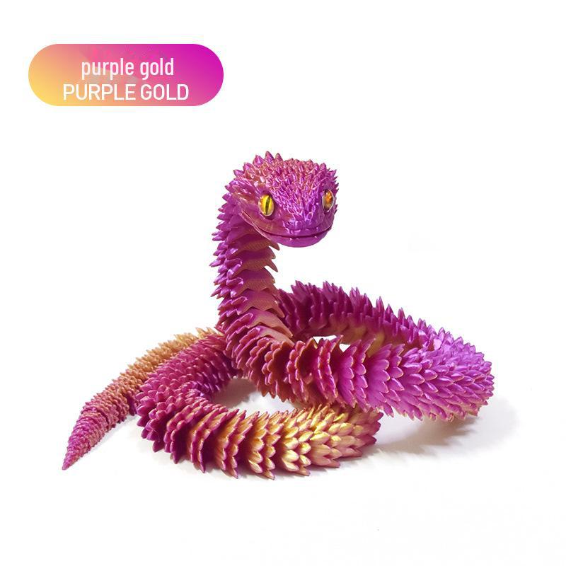 3D-gedrucktes bewegliches Viper-Schlangenspielzeug – handgefertigtes Desktop-Ornament-Kunsthandwerk
