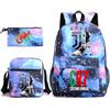 Mochila escolar de gran capacidad con correa para el hombro; set de tres piezas para estuche de lápices de estudiante