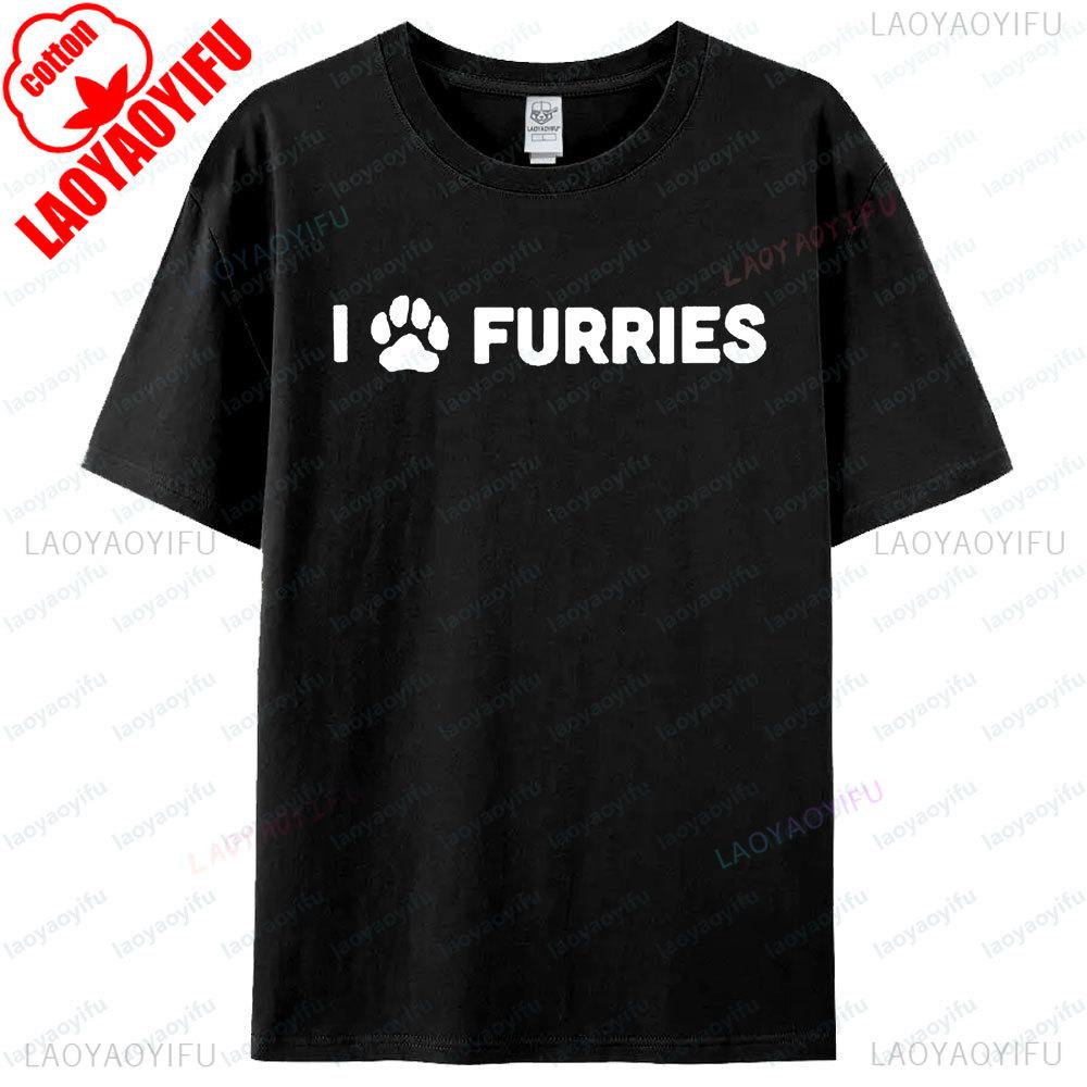 Kožešinové Fandom Tričko Unisex Vtipné Kožešinové Tričko FURRIES Kontrahovaný Design Tričko Denní Život Ležérní Muži Ženy Bavlna Krátký Rukáv