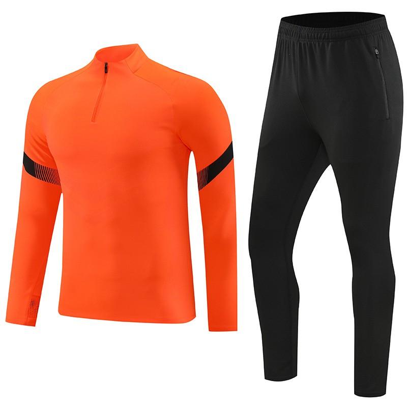 Long Sleeve Half-Zip Soccer Training Set Kids Adults Winter Sportswear Running Fitness Outfit