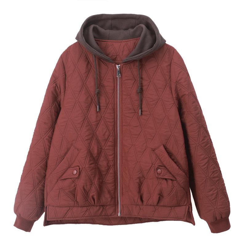 Damen 2024 Argyle Daunen Baumwolljacke - Kurzer Wintermantel, Kleine Größe, Oberbekleidung für Mütter