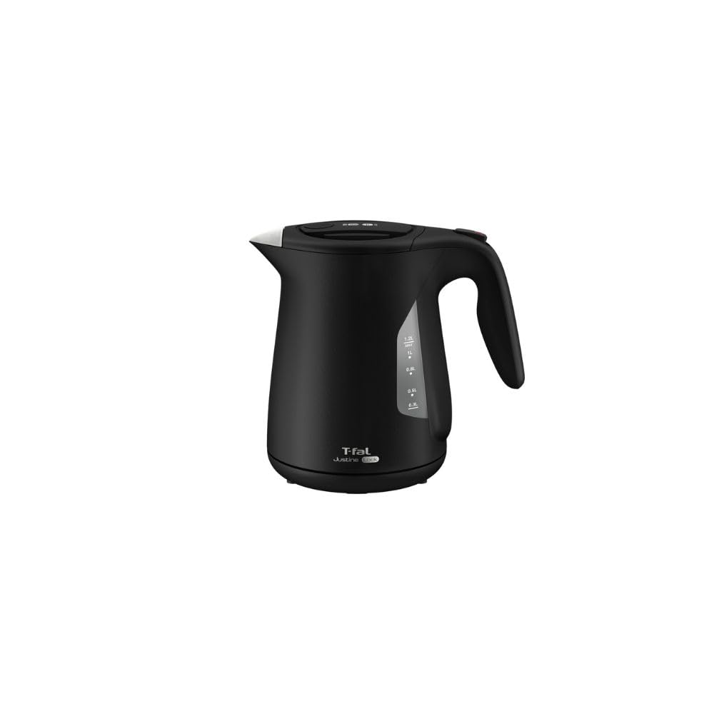 Tefal Electric Kettle 1.2L Large Capacity, Spill-Proof Lock, "Justin Lock Black," Steam-Saving Design, KO5908JP
