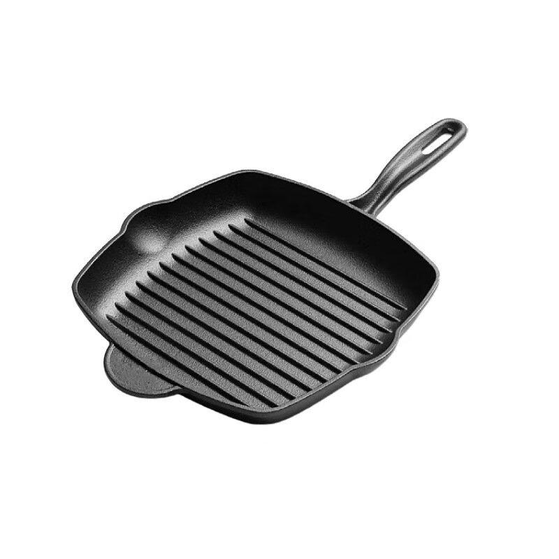ZISIZ Cast Iron Square Steak Frying Pan