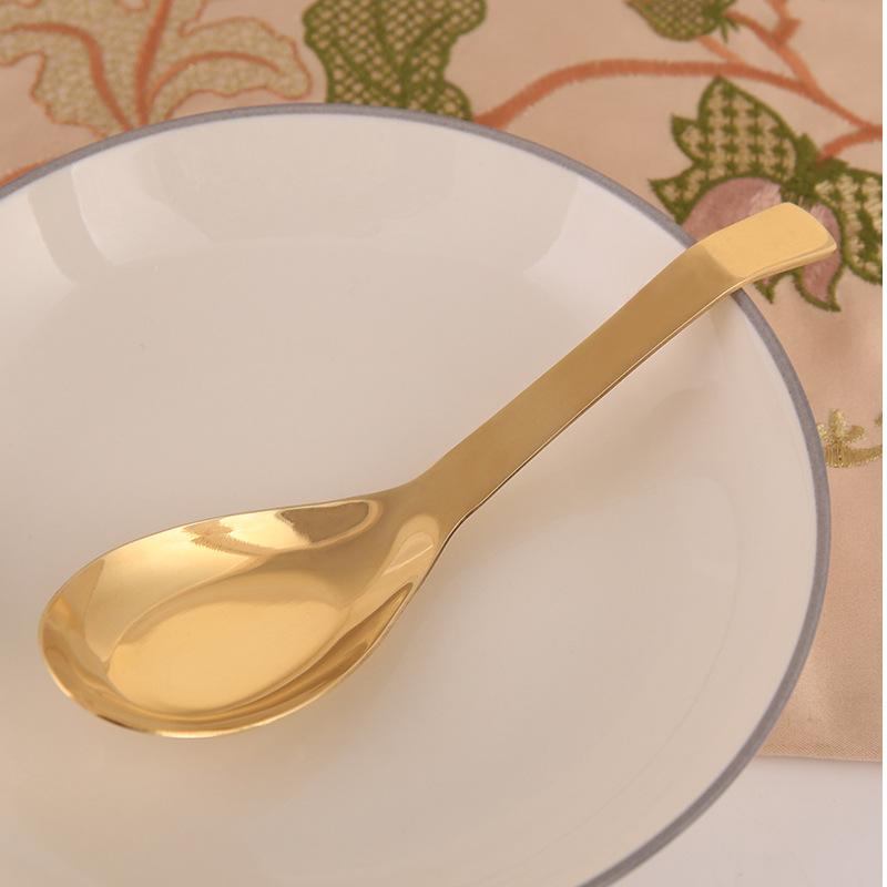 Brass soup spoon copper spoon household handmade big head deepening spoon thickened porridge spoon round spoon spoon copper tableware