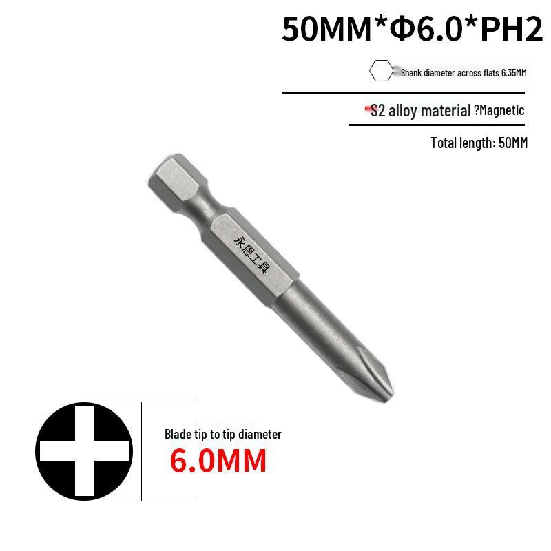 S2 Steel Hardened 1/4" Magnetic Phillips Screwdriver Bit for Drill
