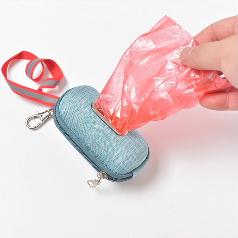 Dozator portabil de pungi pentru caca pentru animale de companie. Cutie de depozitare cu funie