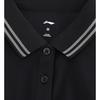 Li Ning Damen Polo-Shirt mit schlichtem Kragen, kurzärmelig, Pullover, Schwarz APLT078-4