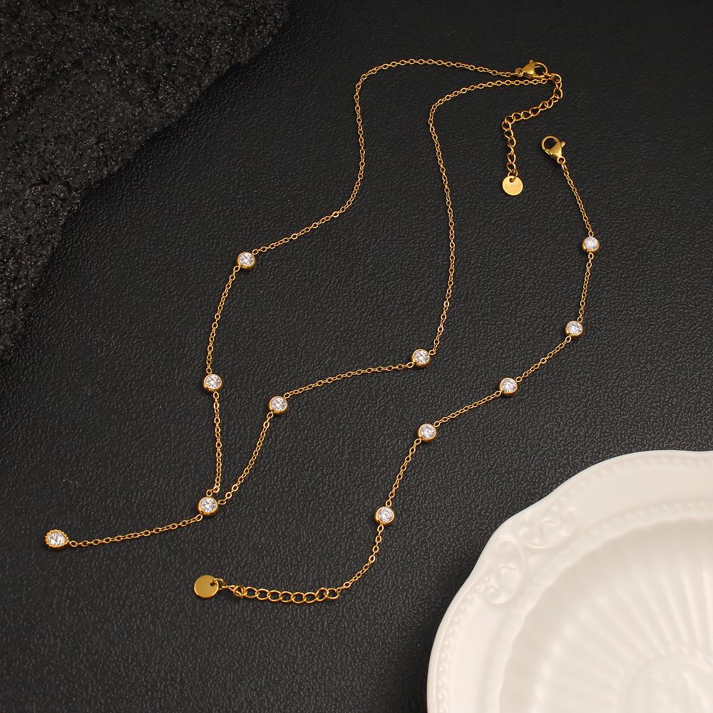 Elegant Zircon Necklace and Bracelet Set for Women – Versatile, Fashionable, and Exquisite