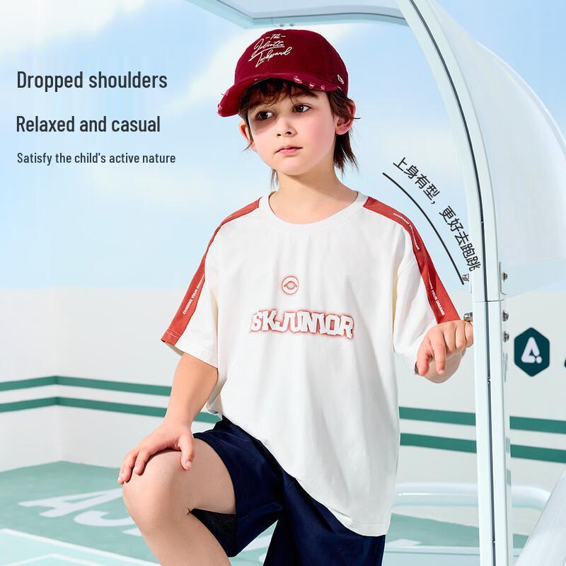 ASK JUNIOR Boys  Skin-Friendly Sweat-Wicking Short Sleeve T-Shirt 110