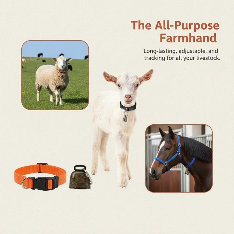 Goat Sheep Adjustable Nylon Pet Collar Strong Durable Wear Resistant 1 Piece for Livestock Identification on Ranch