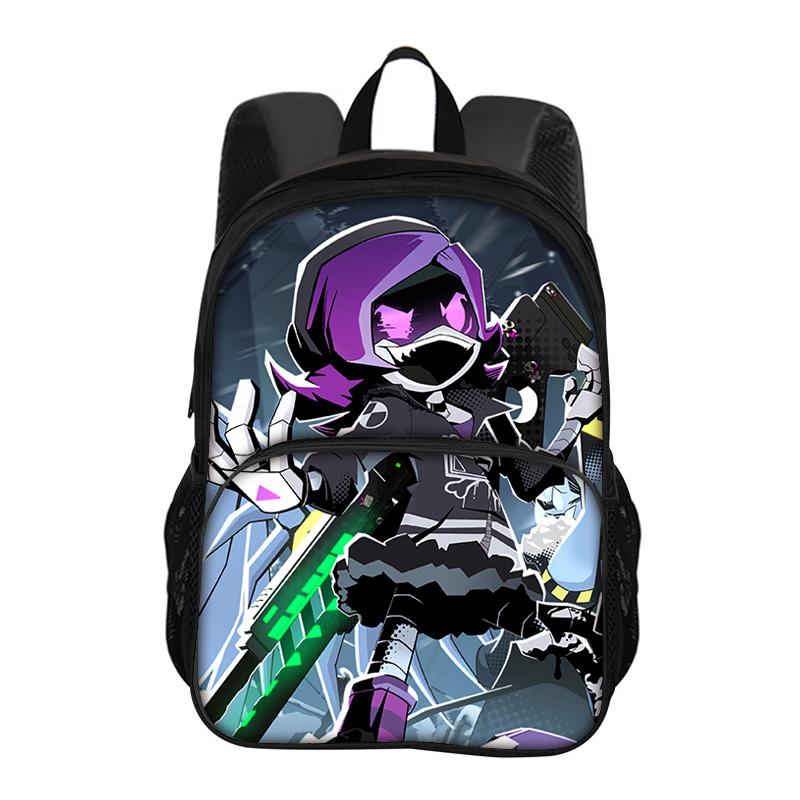 Murder Drone Circular Front Pocket Backpack Versatile Cartoon Large Capacity Boy or Girl School Birthday Best Gift