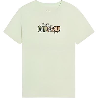 Li Ning X Disney Mickey Series Casual Cartoon Animal Pattern Letter Round Neck Short Sleeve T-Shirt Women Tops Light-Green AHSS264-6