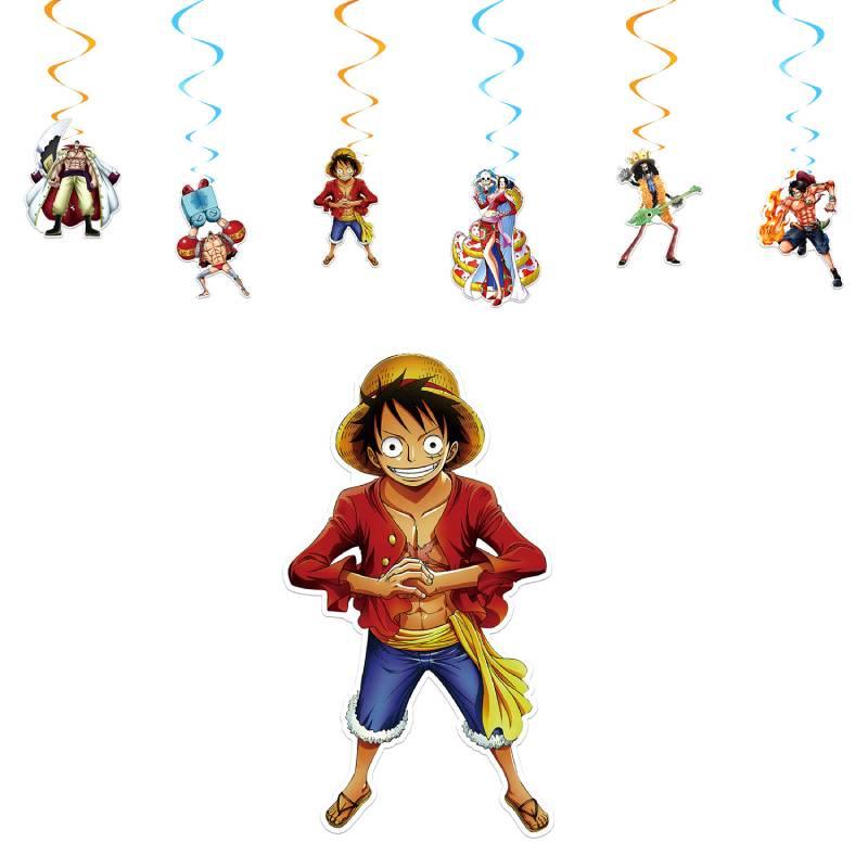 One Piece Themed Birthday Party Decoration Set Props Balloons Cake Flags Toppers