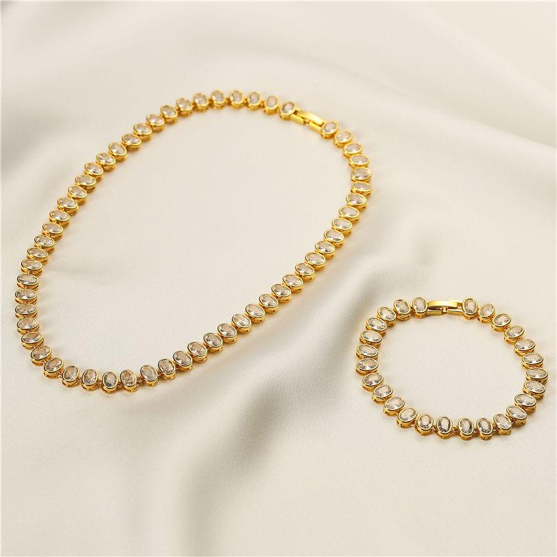 

Ювелирные изделия, бриллиантовое колье с микромозаикой, браслет, легкий, роскошный и простой комплект украшений в форме яйца