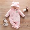 Autumn Winter Baby Plush Climbing Clothes Baby Warm and Thick Cartoon Dog Rabbit Cute Cotton