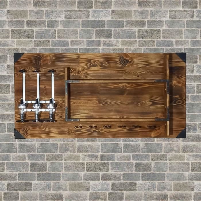 Wooden Shelf with Drink Dispenser