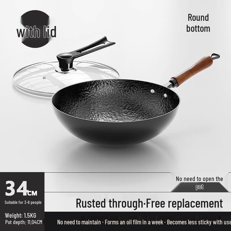 Zijin Heshi Traditional Wrought Iron Wok Set
