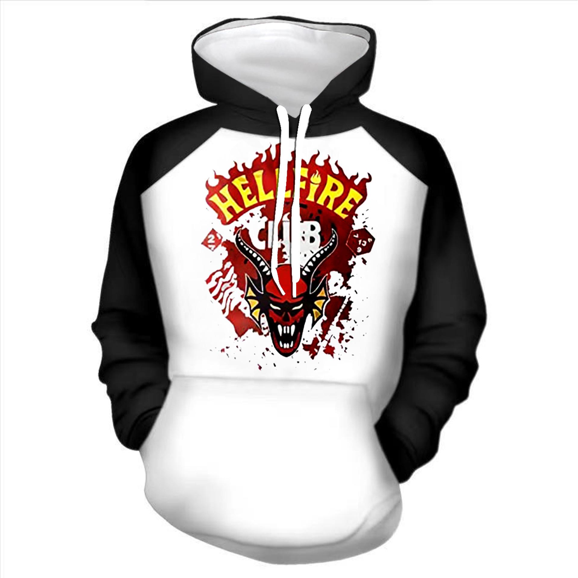 

Autumn Fashion Hellfire Club Graphic Printed Hoodies Casual Long Sleeve Unisex Pullovers Streetwear Funny Clothes XXS