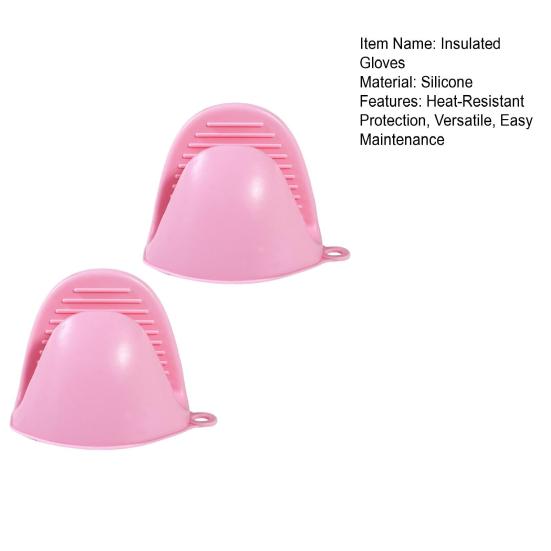 1 Pair Silicone Mini Oven Gloves Heat Resistant Cooking Pinch Mitts Non-Slip Kitchen Potholder for Baking Cooking