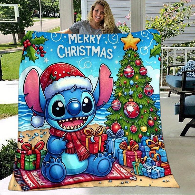 1pc Stitch Printing Blanket - Soft, All-Season Throw for Office Blanket,Personalized Gift with Adorable Cartoon Design
