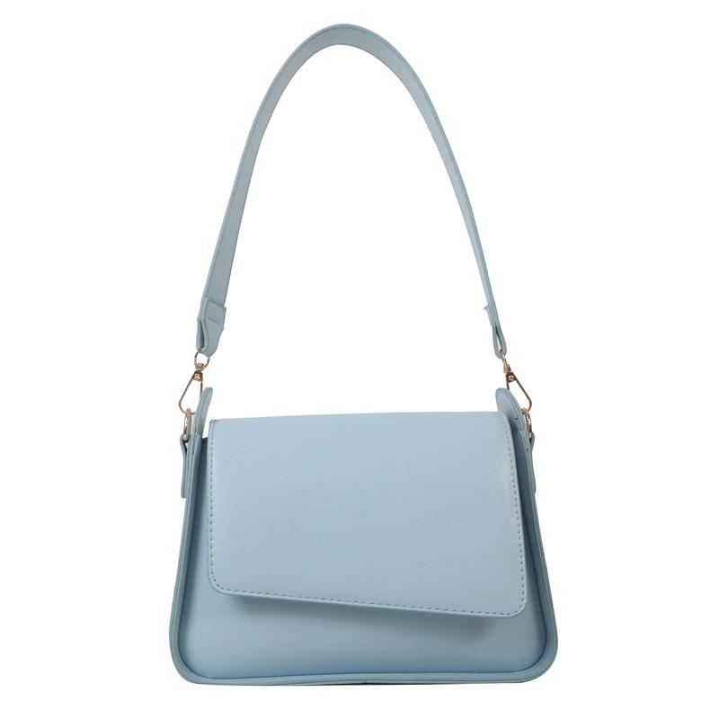 Modern Trendy Square Bag Sleek Pu Material Shoulder Bag For Daily Wear In Black White Blue And Khaki