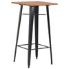 VidaXL Bar Table Black 60x60x108 Cm Pinewood and Steel