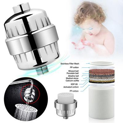 Removal Bathroom Activated Carbon 15 Stages Softener Shower Head Filter Hard Water Purification