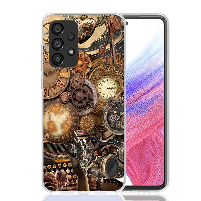 Steampunk Gear Mechanical Phone Case For Samsung Galaxy A13 A14 A15 A16 A17 A53 A54 A55 A56 A33 A34 A35 A36 A23 A24 A25 A26 A05S