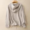 2026 Spring/Summer Hooded Windbreaker with Batwing Sleeves - Raw Cotton Linen Sun Cover-Up