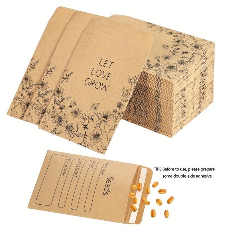 60/120 Pcs Seed Envelopes Bulk 2.36 X 3.15 Inch Seed Packets Envelopes Self Adhesive Small Paper Coin Envelopes Resealable Seed.