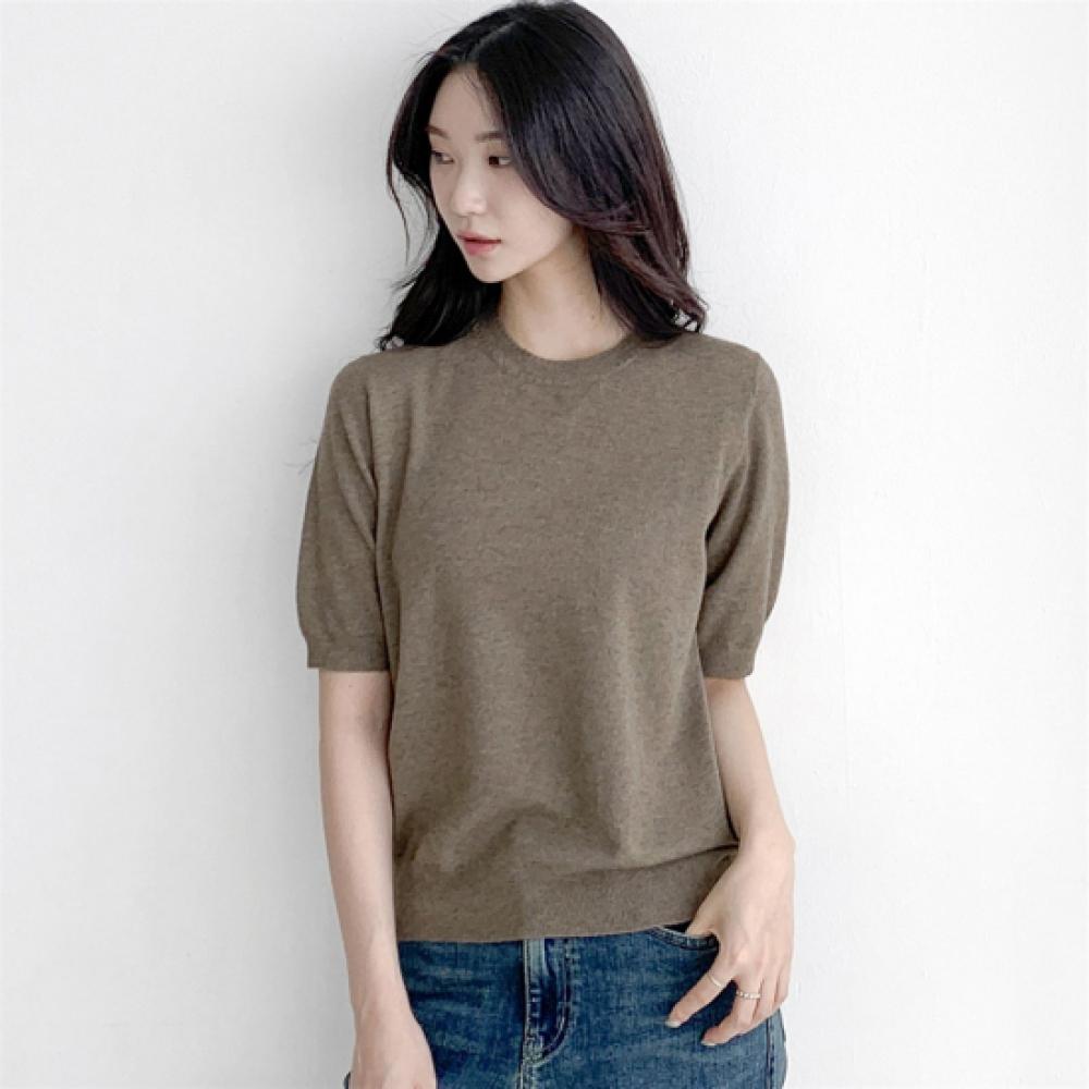 New Arrivals Open Run Women Basic Fit Round Neck Short Sleeve Knit 9 Colors