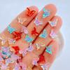 100Pcs New Cute Resin 6*9mm Cartoon Small Butterfly Series Flat Back Fit Phone Deco Parts Embellishments for Hair Bows Accessori