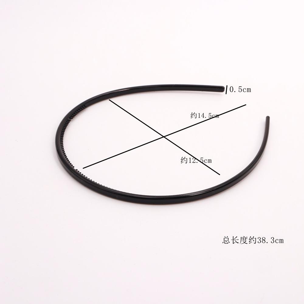 Simple and stylish black toothed non-slip headband for washing face, bangs pressing headband, women's adult hair clip, plastic hairpin, set of 12