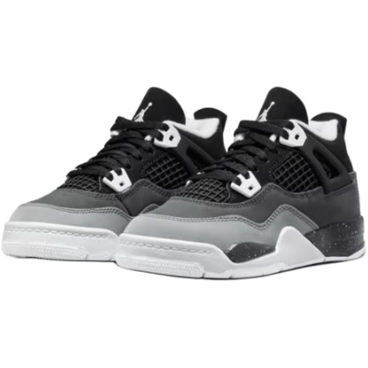 Air Jordan 4 Retro PS Fear 2024 Kindersneakers Zwart Wit Antraciet FV4537-002