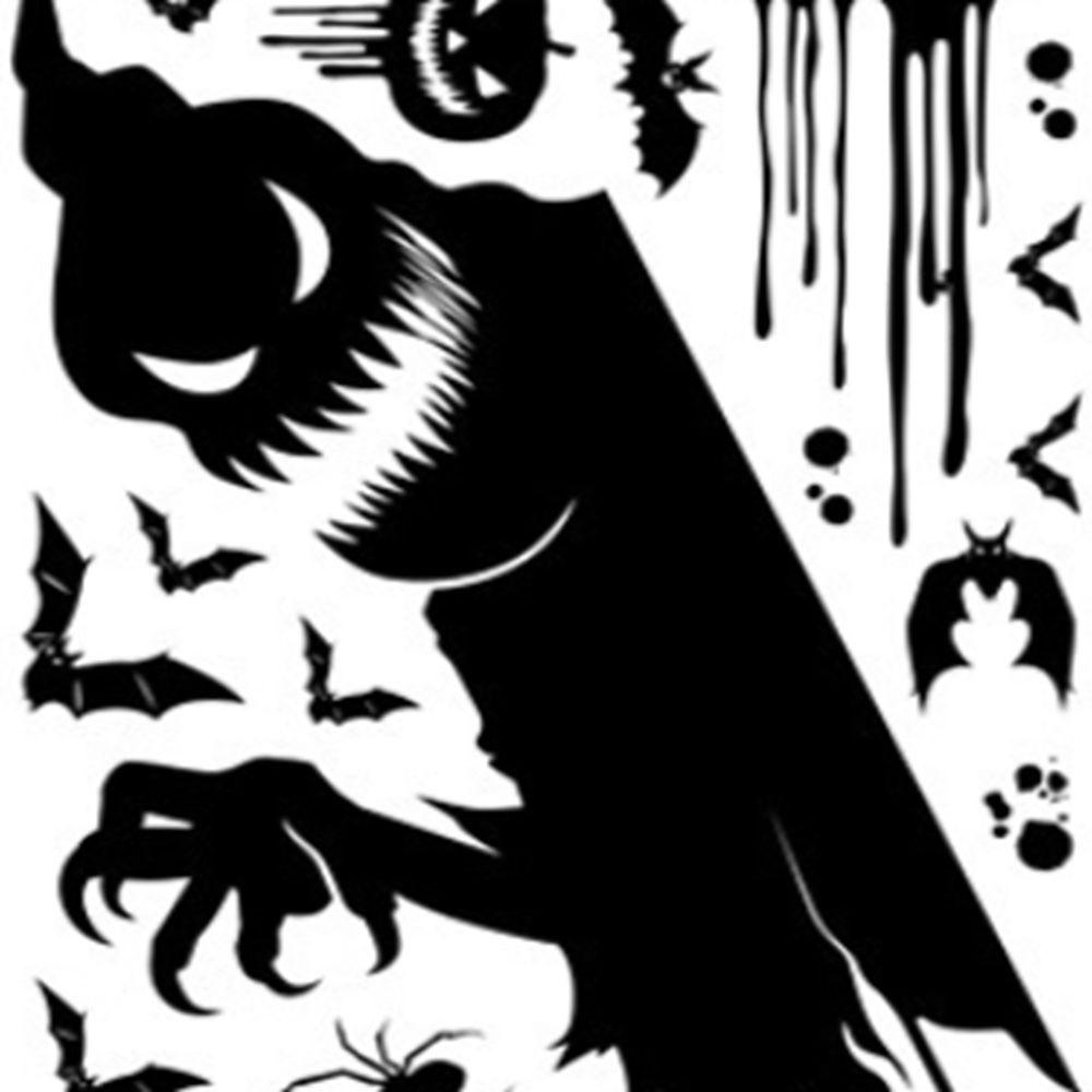 Self-Adhesive Wallpaper Giant Ghost Window Sticker Glass Sticker Party Decor Halloween Decor