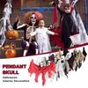 Halloween Hanging Ghost Decoration with Mesh Fabric and Skull Head for Indoor Outdoor Party Haunted House Props