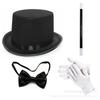 Halloween Chapeau de Magicien Cravate Gants Ensemble d'Accessoires de Costume 530