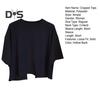 Damen Cropped Tops Rundhals Kurzarm Rücken Hohl Design Einfarbig Tops Sommerferien T-Shirt