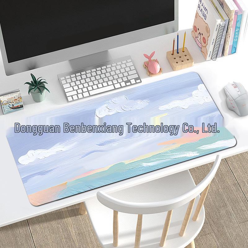 Extra Large Custom Girl's Cute Office Desk Mat - Non-Slip Landscape Style Mouse Pad