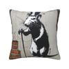 Banksy Rat Street Art Square Pillowcase Pillow Cover Cushion Decor Comfort Throw Pillow for Home Sofa