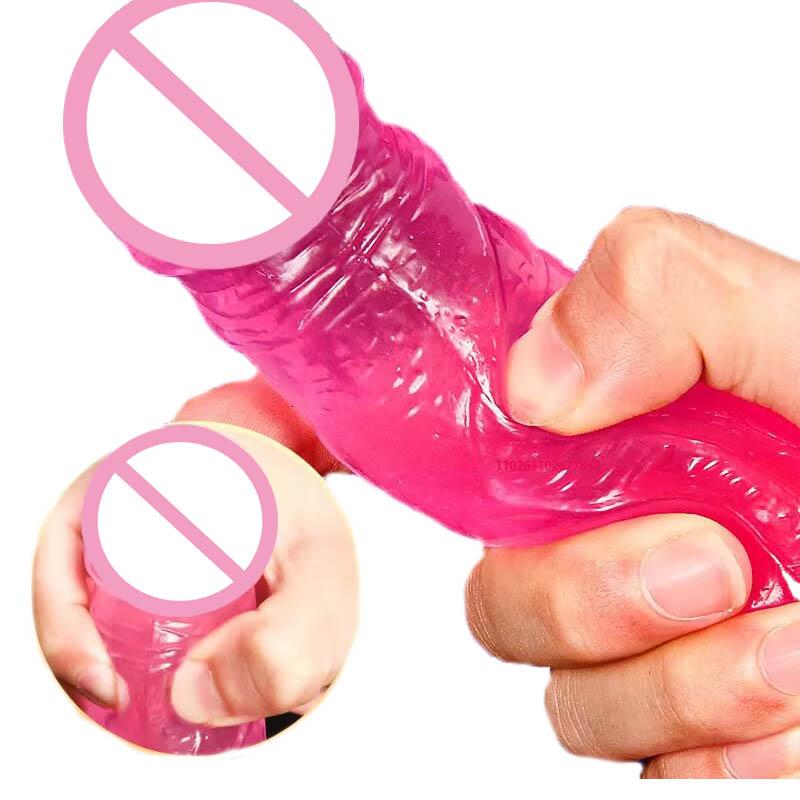 New  Female penis masturbation 6 Sizes Dildos Erotic Jelly Dildo Artificial Penis  Suction Cup Dick Erotic Anal Gode Sex Toy