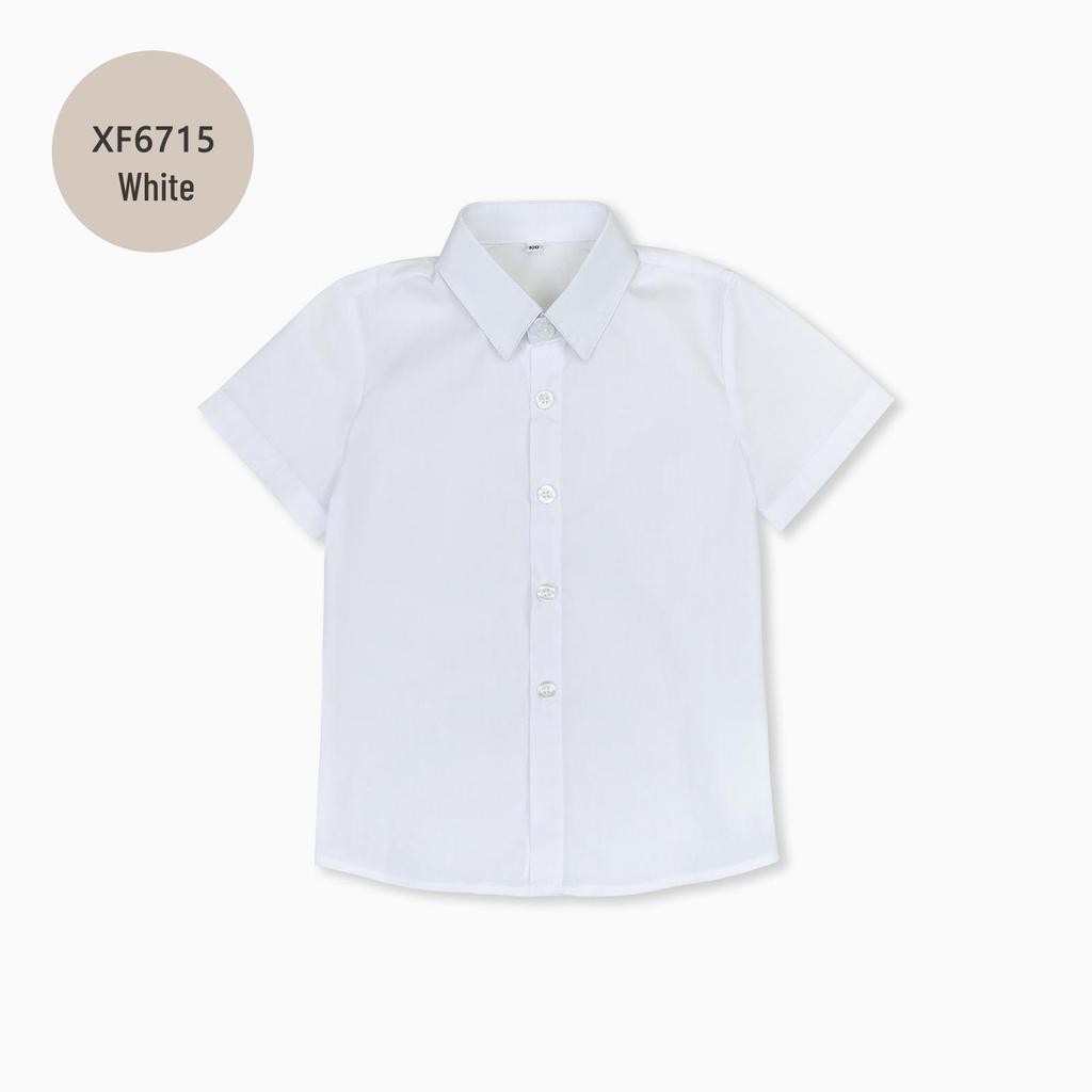 Kids' Summer White Collared Short-Sleeve Shirt - Primary School Uniform