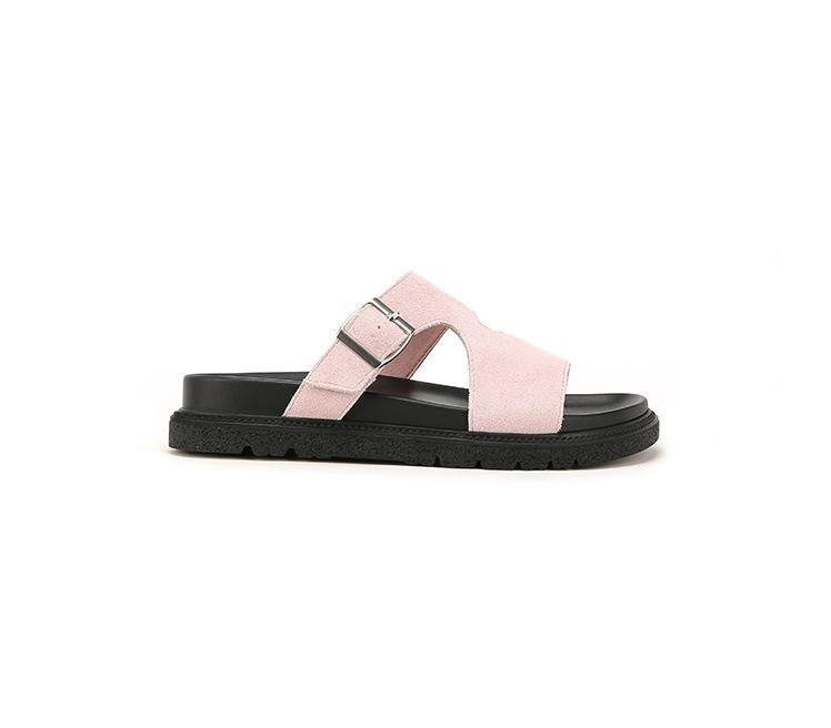[] Geometric Aesthetics~ Buckle Thick Bottom Casual Beach Slippers Women's Sandals Outer Wear Summer