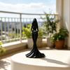 Faceless Hooded Resin Statue, Gothic Dark Halloween Ornament, Mysterious Ghost Holding Skull Sculpture, Artistic Figurine with Dress for Living Room