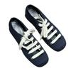 Französische Retro-Nische Schnürung Dicke Ferse Quadratische Zehenpartie Ballerinas Einzelne Schuhe Damen Frühling und Herbst Neu Mary Jane Damenschuhe