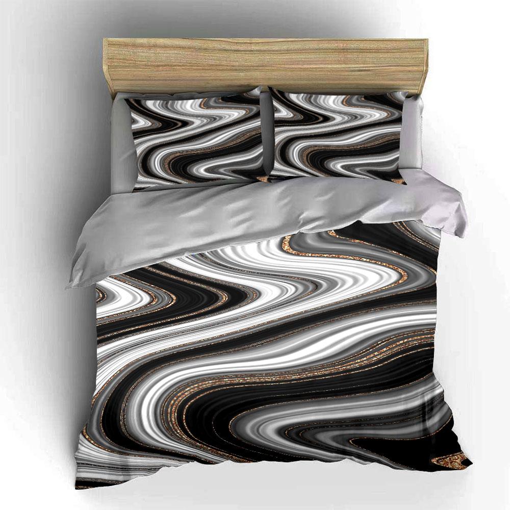 Golden streaks on waves. Bedding sets Duvet covers Pillowcases(1* Duvet Cover 2* Pillowcases without duvet insert)
