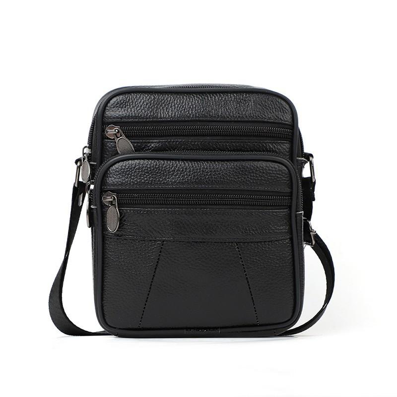 2024 Genuine Leather Men's Crossbody Bag, Simple Single Shoulder Design, Top Layer Cowhide.