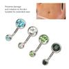 10pcs Belly Button Rings Colorful Rhinestone Stainless Steel Curved Navel Barbell Body Piercing Jewelry